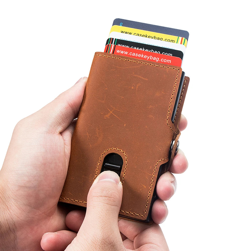 Leather Pop-Up RFID Wallet
