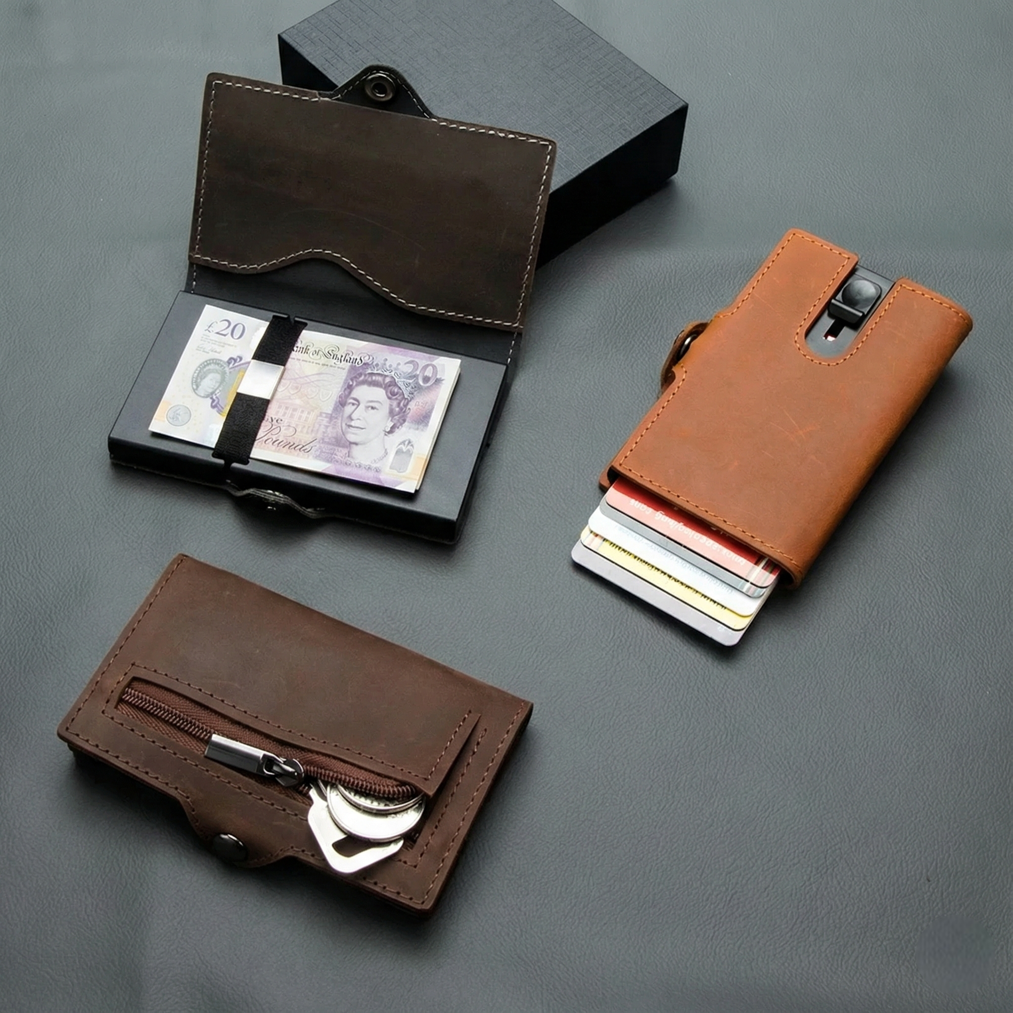 Leather Pop-Up RFID Wallet