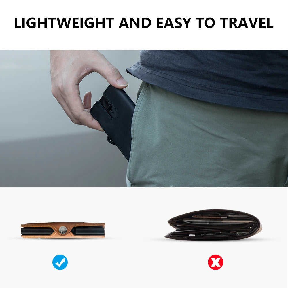 Leather Pop-Up RFID Wallet