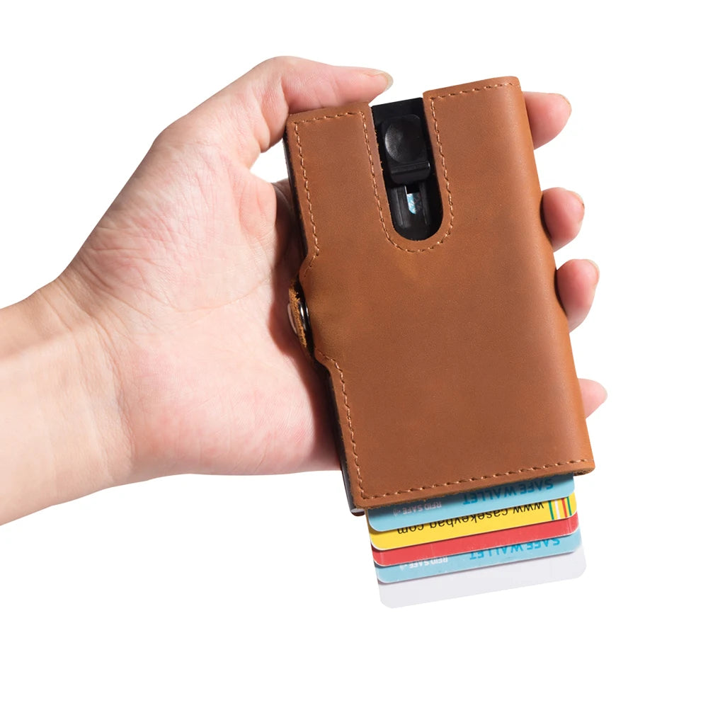 Leather Pop-Up RFID Wallet